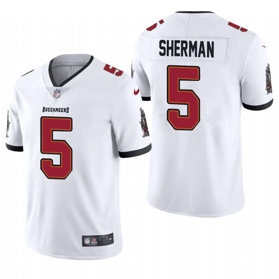 Men Tampa Bay Buccaneers 5 Richard Sherman Nike White Vapor Limited NFL Jersey